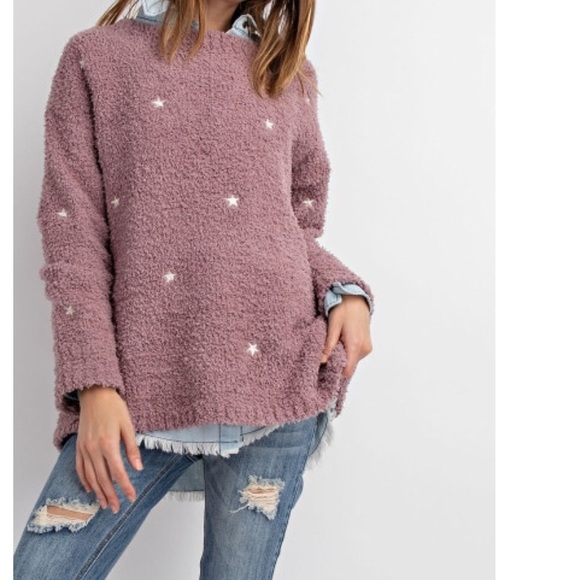 Mauve Stars Berber pullover sweater - Picture 3 of 8